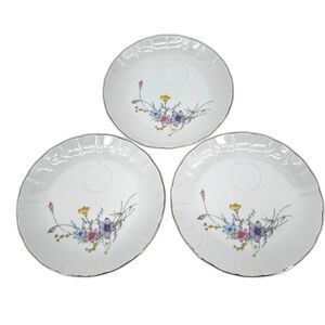 Empress by Haruta Small Snack Tea Decorative Plates VTG 8" Set of 3 Wildflowers